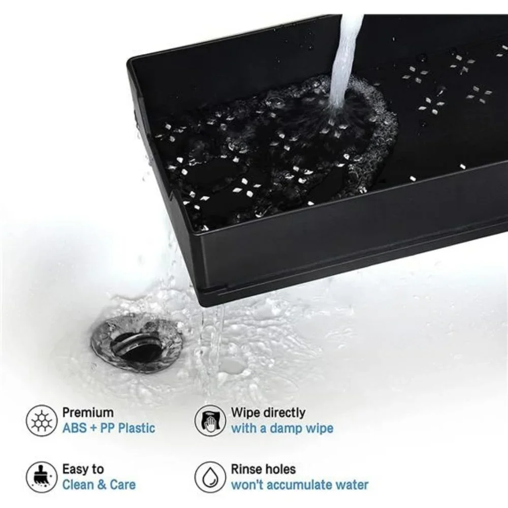 2 Pack Under Sink Organizers & Storage with Sliding Drawer, 2 Tier, Modern Black